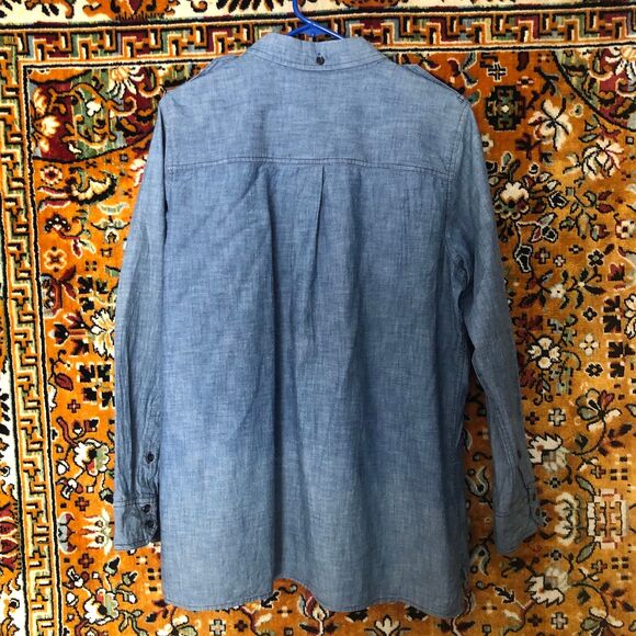 Women's GAP 100% Cotton Chambray Long Sleeve Button Down Shirt size XL - Picture 4 of 7